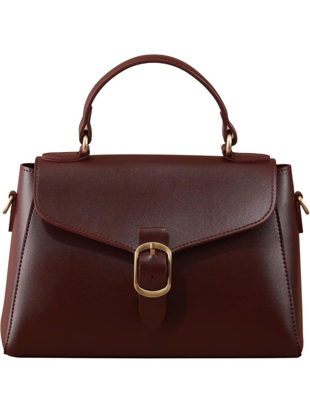 Retro Vegan Leather Flap Top Handle Satchel Bag for Women - Casual Classic Purse